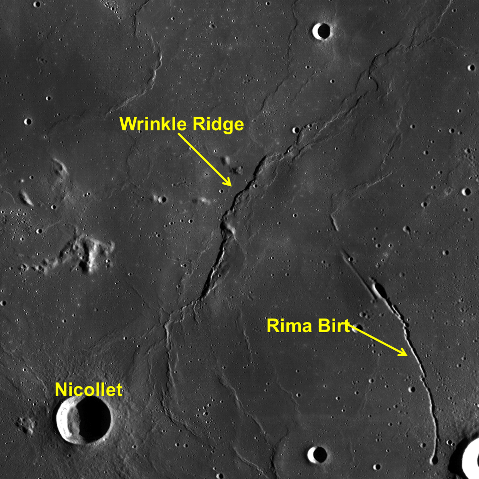 LROC WAC context image of wrinkle ridge.