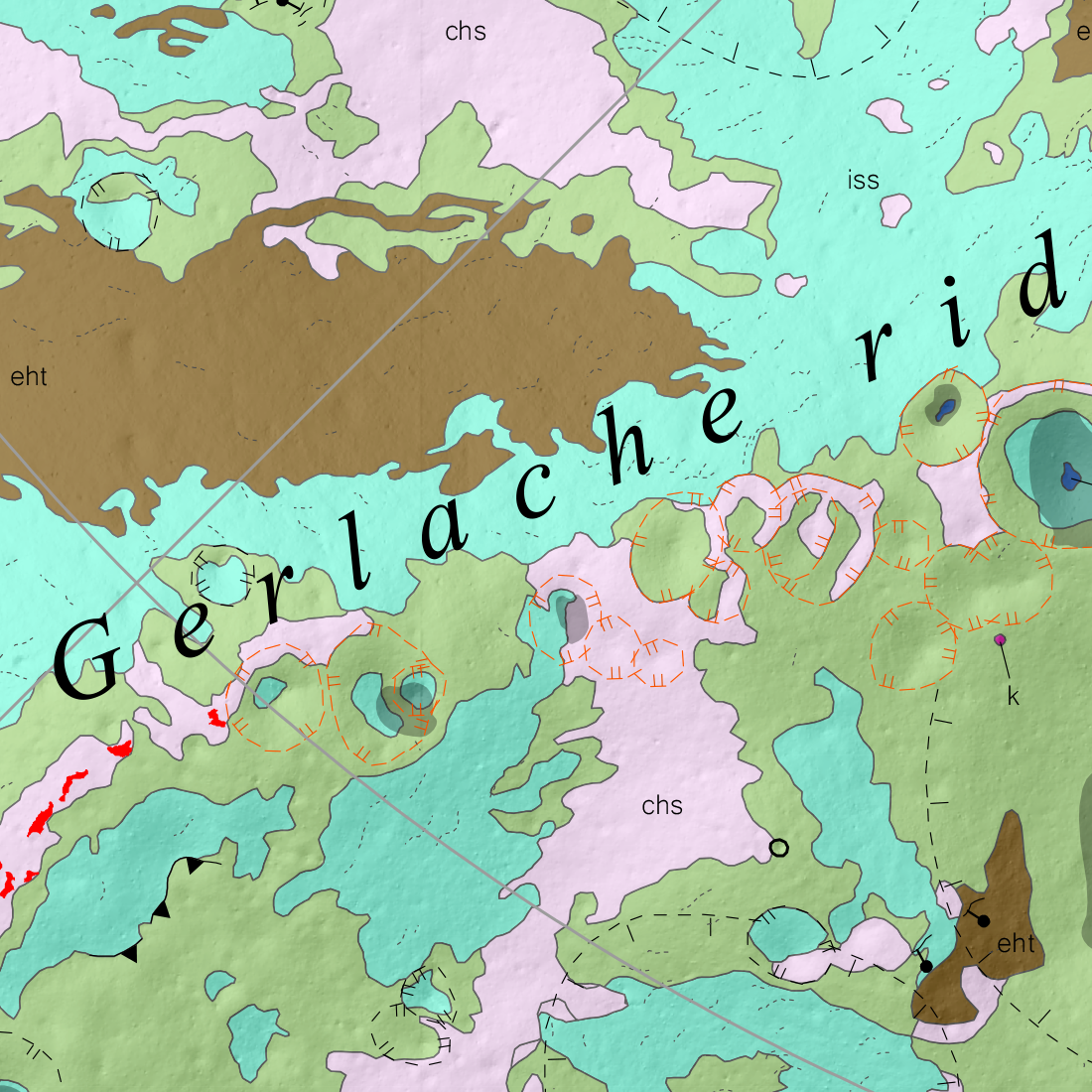 Small area of geomorphic map