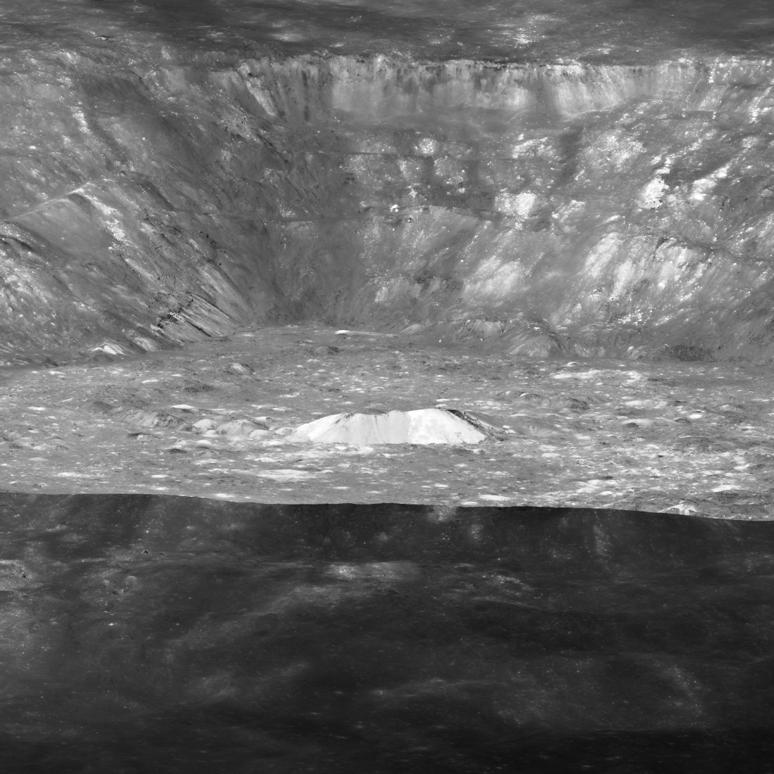Central peak of Aristarchus crater seen obliquely