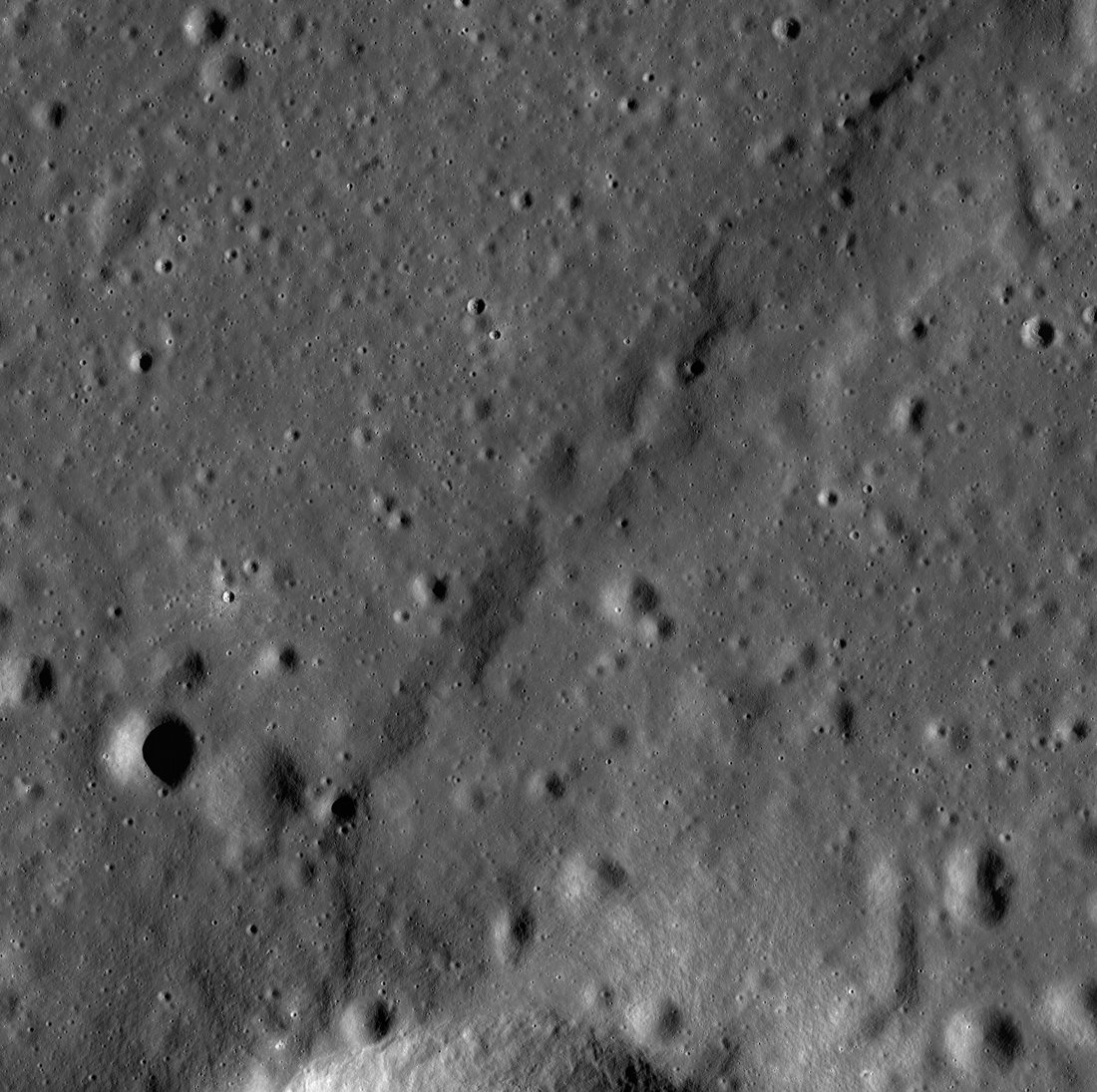 Wrinkle ridge north of Blagg crater.