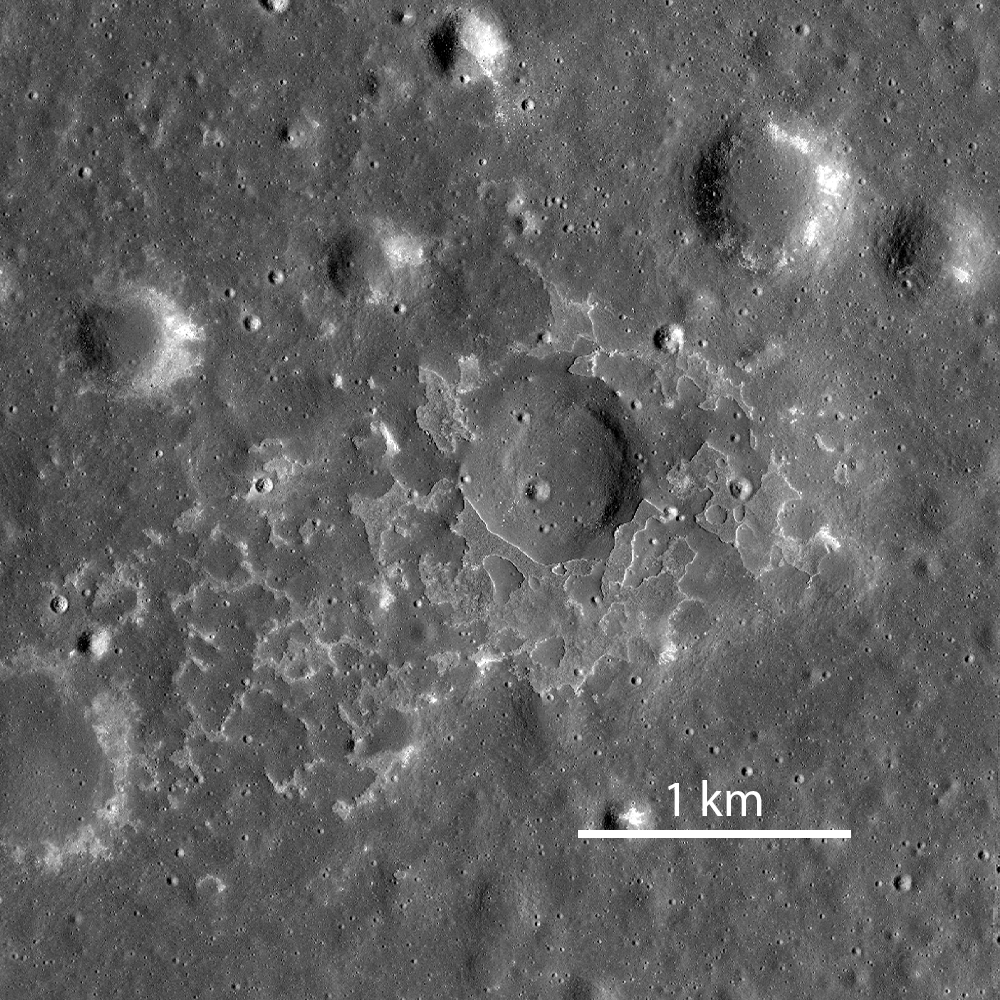 Rough terrain on the lunar surface known as Maskelyne IMP