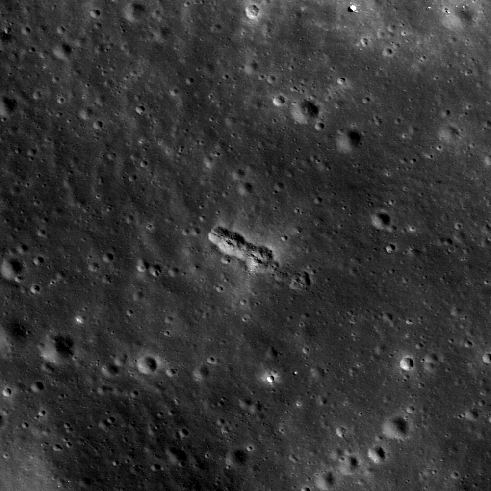 Chain of secondary craters in Mare Orientale