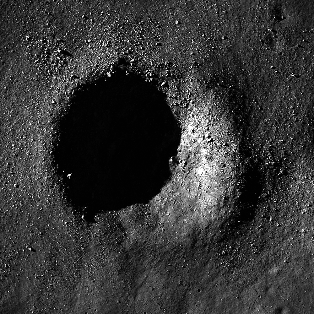 Bouldery crater near Mare Australe
