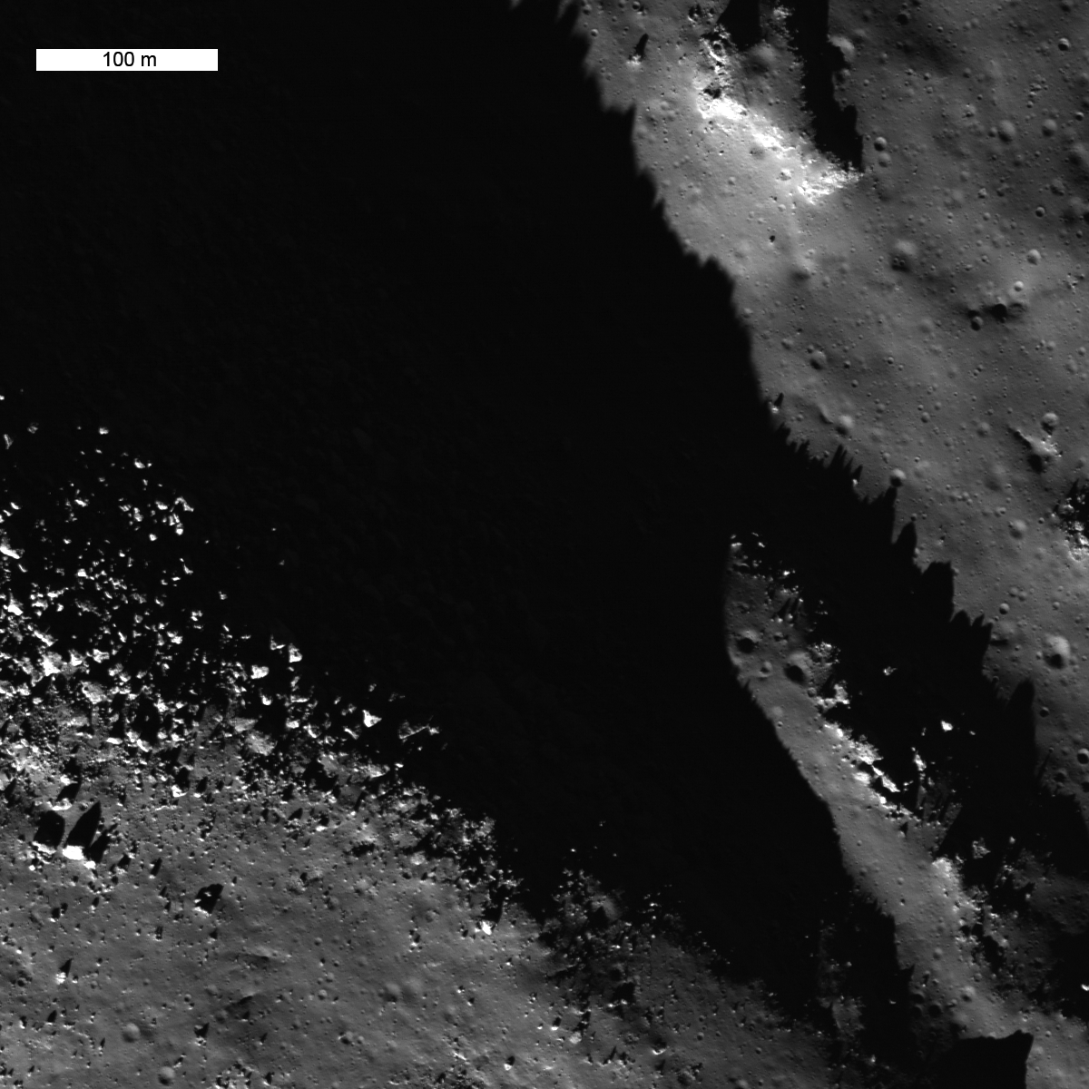 Exposed Fractured Bedrock in the Central Peak of the Anaxagoras Crater