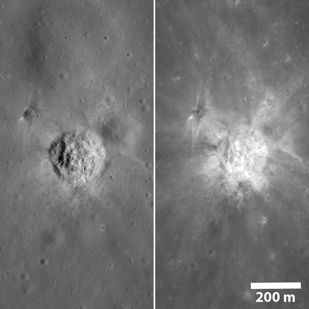 Illumination comparison of a mare crater