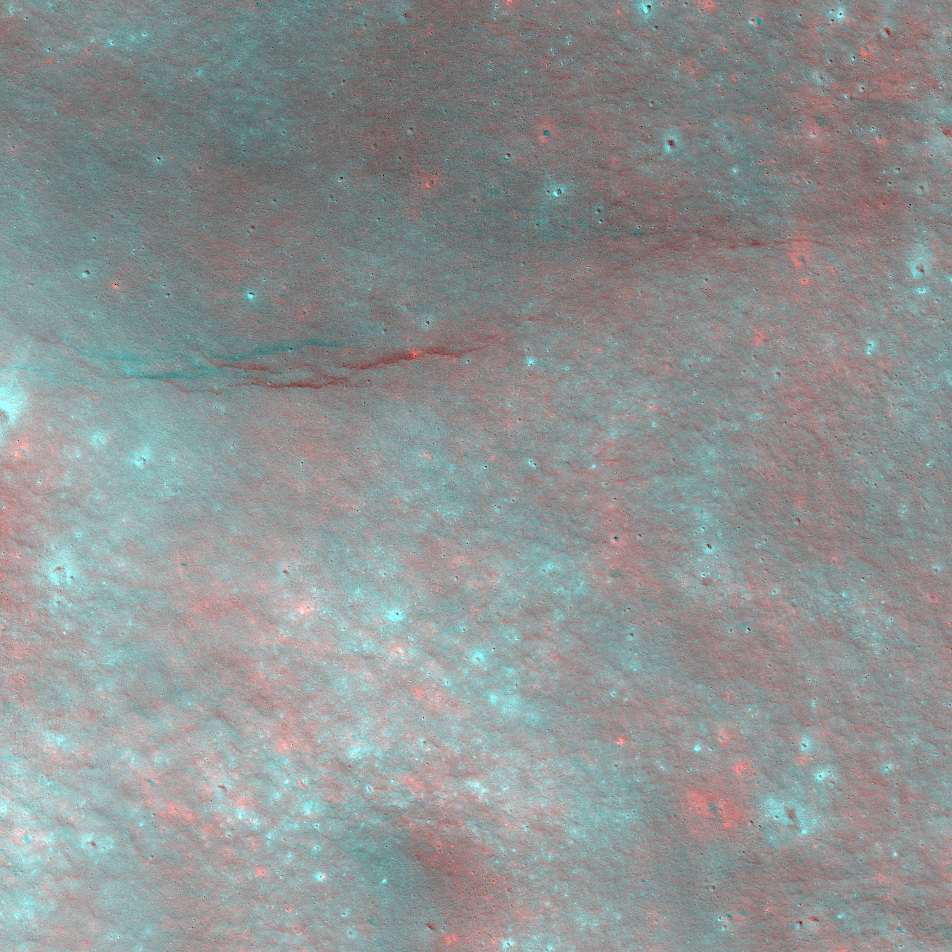 NAC Anaglyph: Lobate Scarp near Van der Waals K