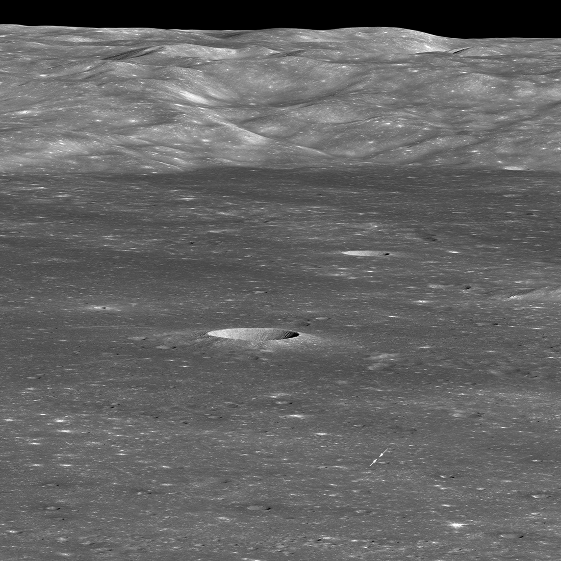 East to west limb view of Von Kármán crater