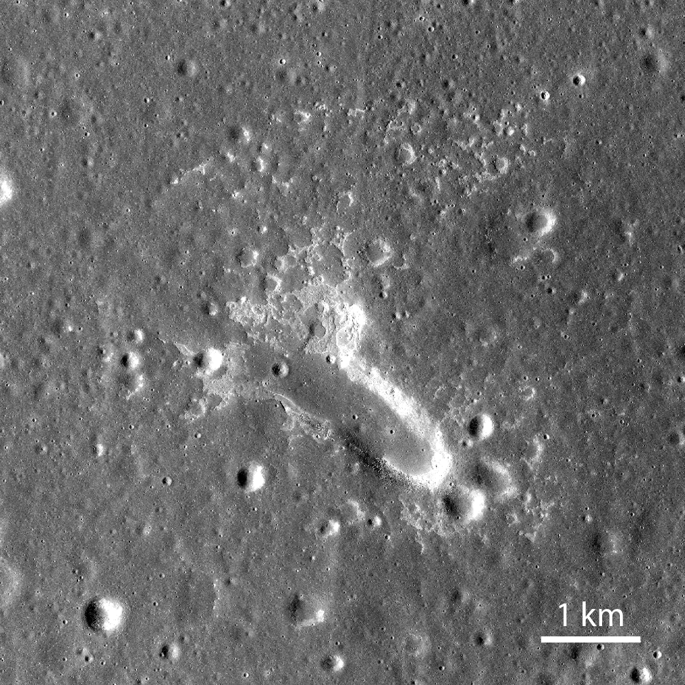 Rough terrain on the lunar surface known as Cauchy IMP