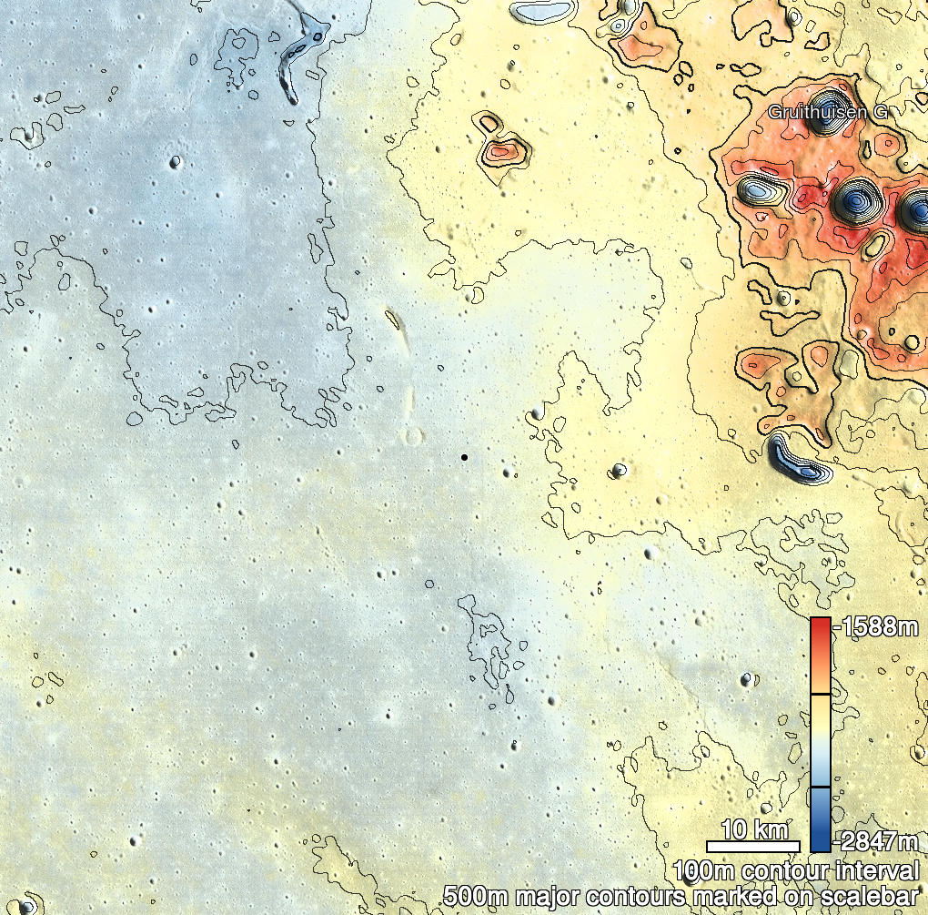 North Procellarum 2 Pit Shaded Relief