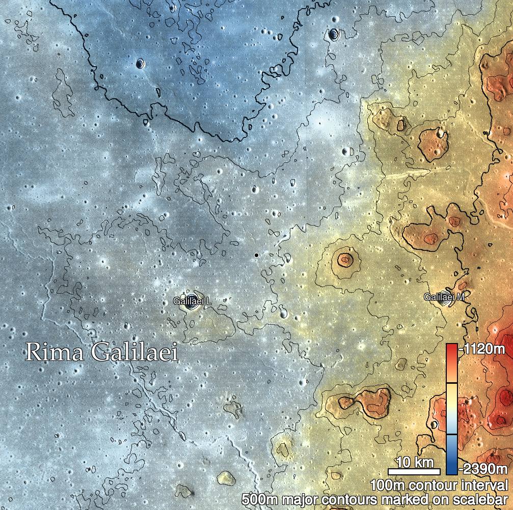West Marius Hills Pit Shaded Relief