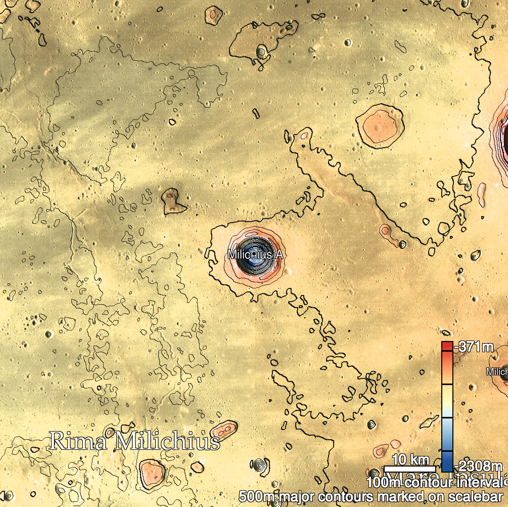 Milichius A 1 Shaded Relief