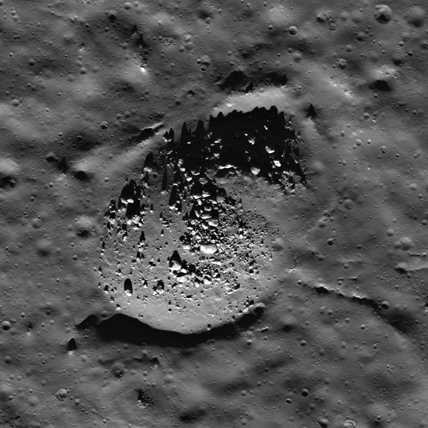 Impact melt in Anaxagoras crater