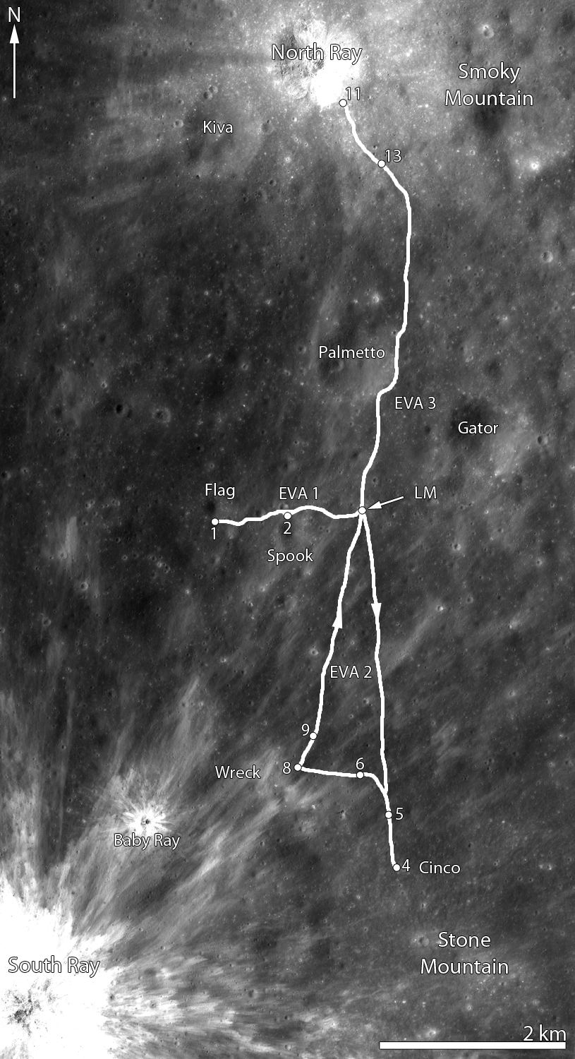 LROC Apollo 16 Traverse Map